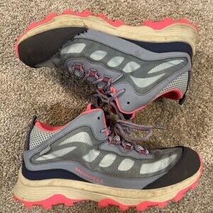 Merrell‎ Moab Women's 6.5 Blue Pink Trail Running Hiking Shoes MK165213 Outdoor